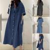 Women's Denim Dress, Shirt Collar Denim Casual Dress