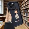 Злая Маленькая Девочка с Пучком Мягкий ТПУ Чехол для Телефона для iPhone 17 16 15 14 13 12 11 Pro Max Plus Ударопрочный Противоскользящий Чехол