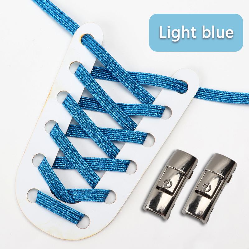 NO.8 Радужные шнурки для кроссовок, новая модернизация, магнитный металлический замок, шнурки без завязок для детей и взрослых, ленивый быстрый шнурок с резиновой лентой, шнурок для обуви