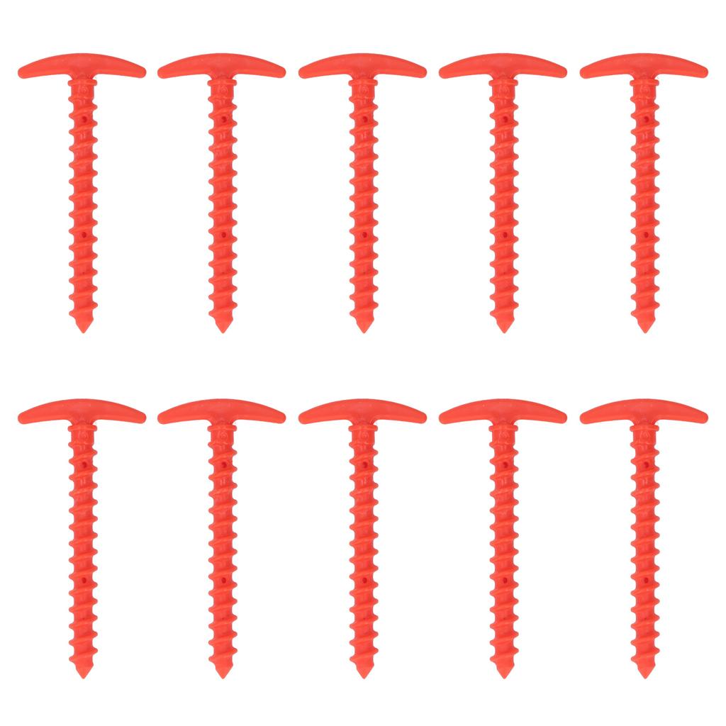 10 шт. Пластиковые колышки для палатки 5,7 дюйма Т-образной формы спиральные грунтовые колья анкеры колышки для брезентов навесов кемпинга пеших походов