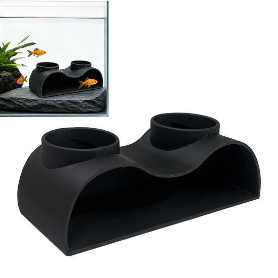 Double Opening Aquarium Cave Decoration with Two Tunnel Fish Hideout Entrances PLA Artificial