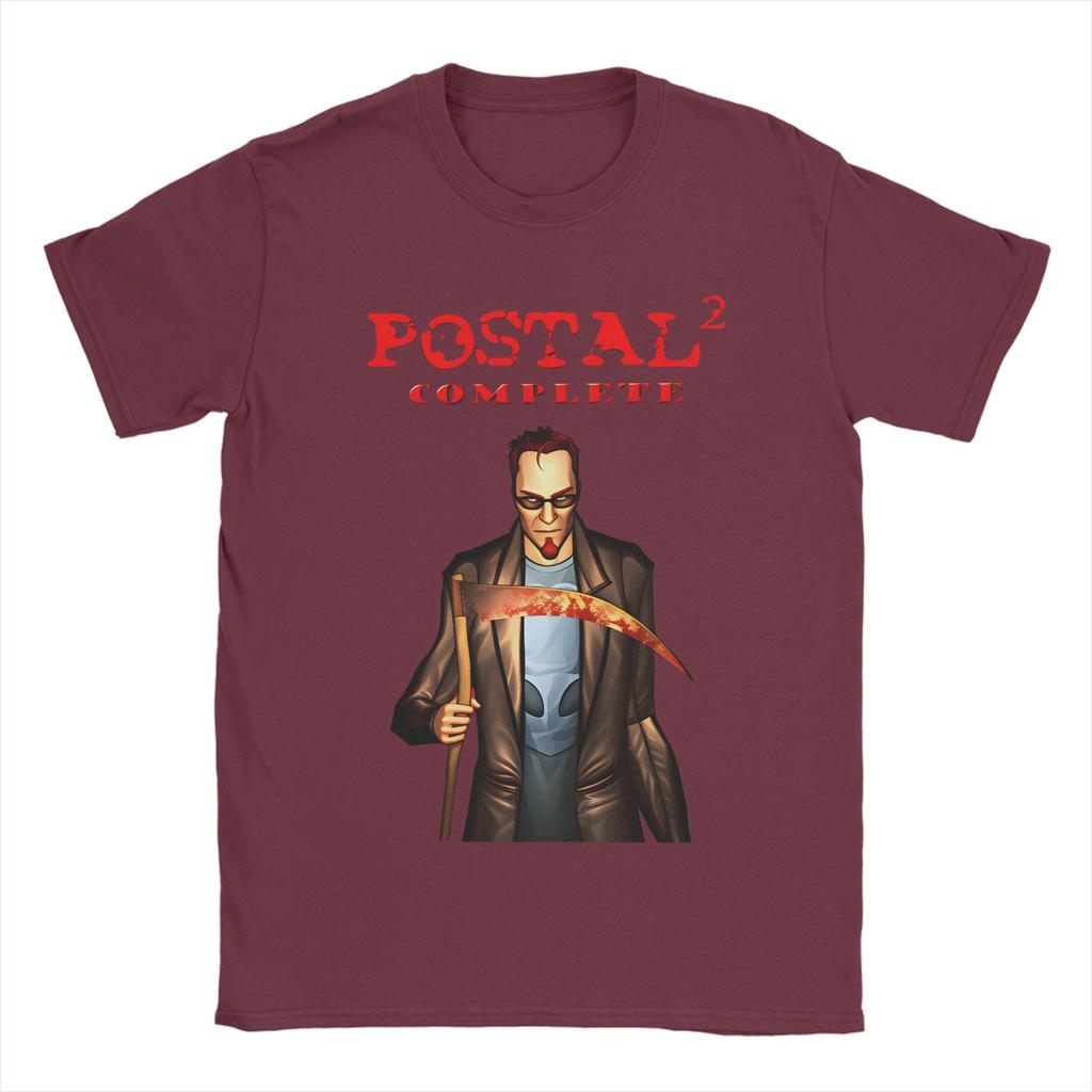 Мужская футболка Postal Dude Game с юмором, из чистого хлопка, с круглым вырезом, с коротким рукавом, больших размеров