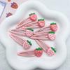 2 Pcs Cute Sweet Strawberry Hairpin Lovely Pink Hair Clips Girls Bangs Clips Bb Snap Clip Hair Accessories