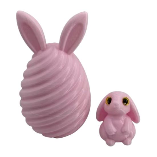 Пасхальное яйцо, напечатанное на 3D-принтере, с мини-кроликом внутри. Спиральное яйцо-кролик, антистресс-игрушка для декора дома и офиса. Наполнитель для пасхальной корзины для детей и взрослых.