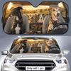 Highway Hounds Sun Visor Portable Car Windshield Sun Shade UV Protection and Heat Insulation for Front Window