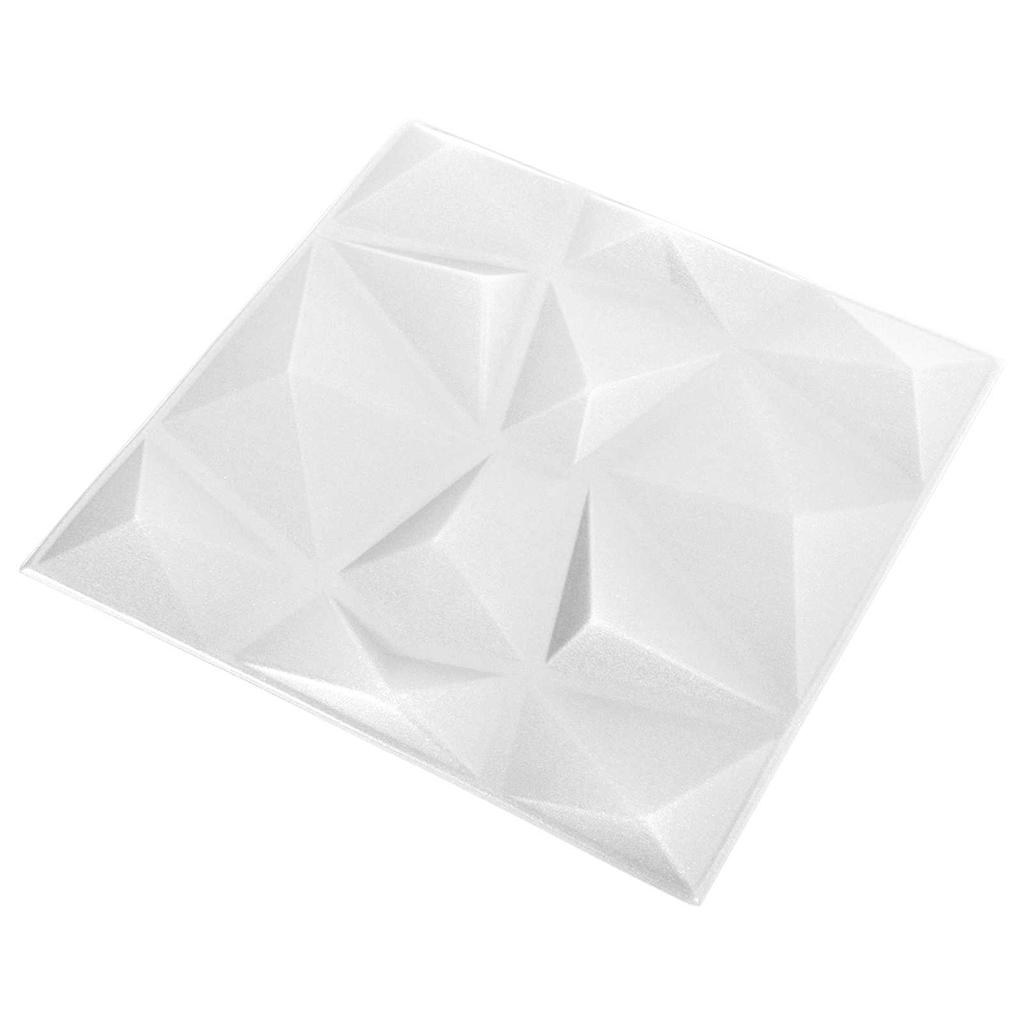Wall Panels 12 pcs Diamond White 50 x 50 cm XPS Foam