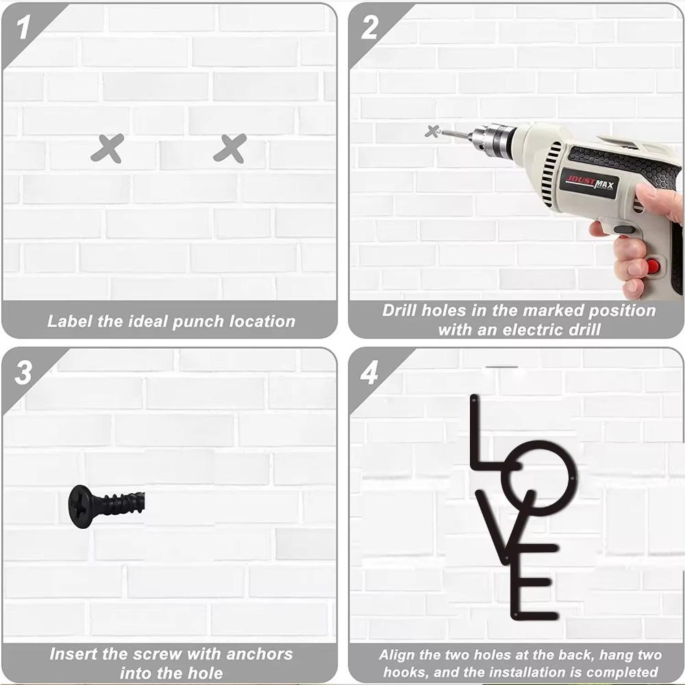 1pc LOVE Metal Sign Vertical Design Elegant Metal Wall Decor Stylish LOVE Word Art for Nursery, Bedroom, & Lobby Wall Decoration