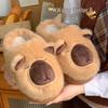 Уютные капибара Унисекс Нескользящие Пушистые Зимние Тапочки для Домашнего и Уличного Использования.