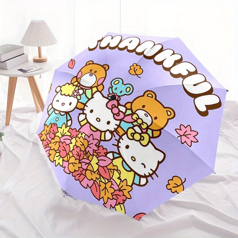 1pc Hello Kitty Autumn Collection Umbrella with Plastic Handle,Suitable for All Seasons Home Travel Outdoor UmbrellaSanlio415
