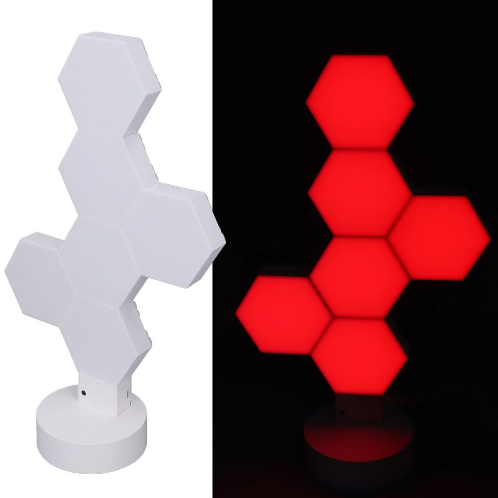 6 шт. светодиодных шестиугольных ламп для настенного беспроводного RGB-музыкального синхронизированного игрового света с дистанционным управлением