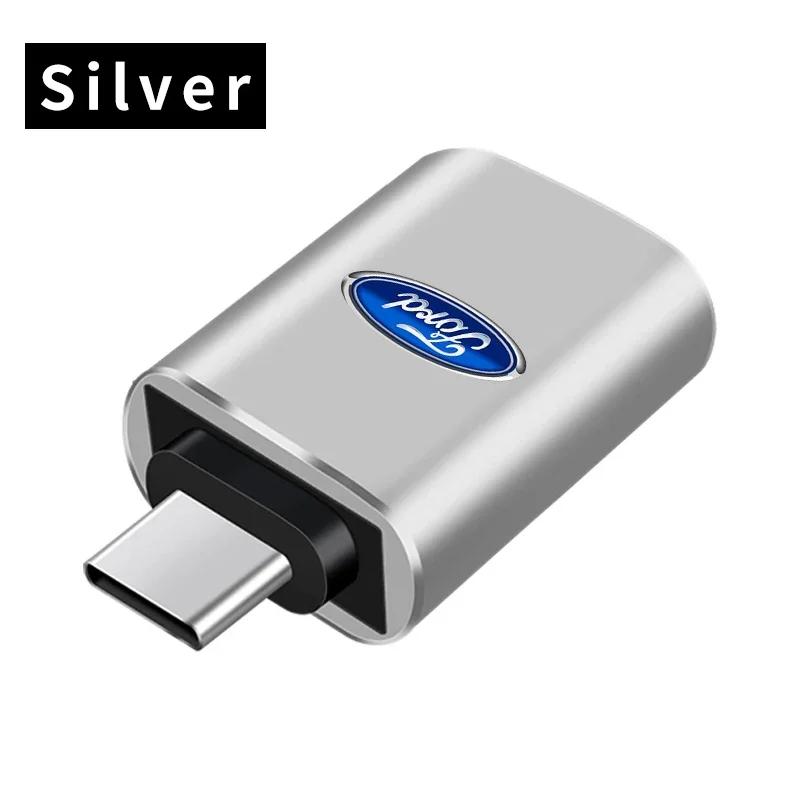New 2026 Car Sticker Auto Interior Goods Type C To USB 3.0 Car Charging Converter for Ford Mustang Raptor Fiesta Focus 2 3 4 Mon