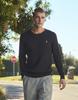 Us Polo Assn Хлопок Длинный рукав Коса Круглая вязка_Черный