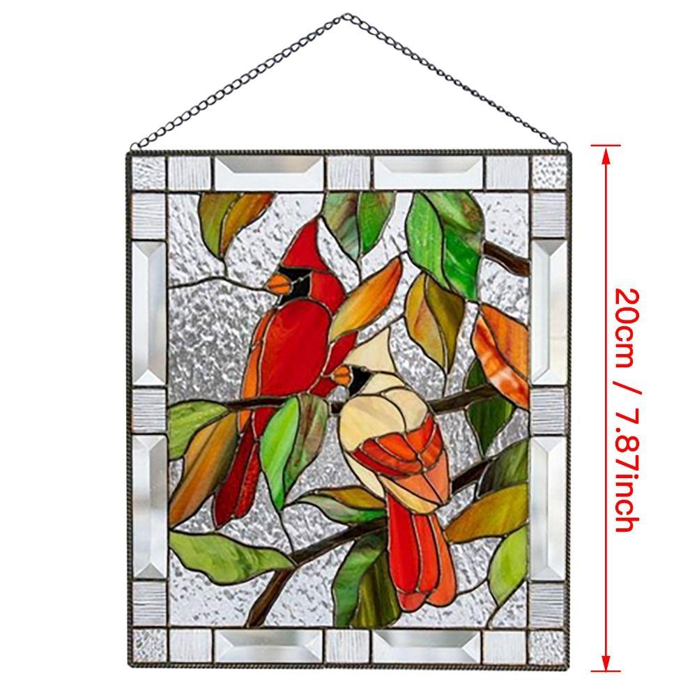 Flat Stained Window Panel Acrylic Hanging Stained Birds Panel Stained Suncatcher Home Decoration