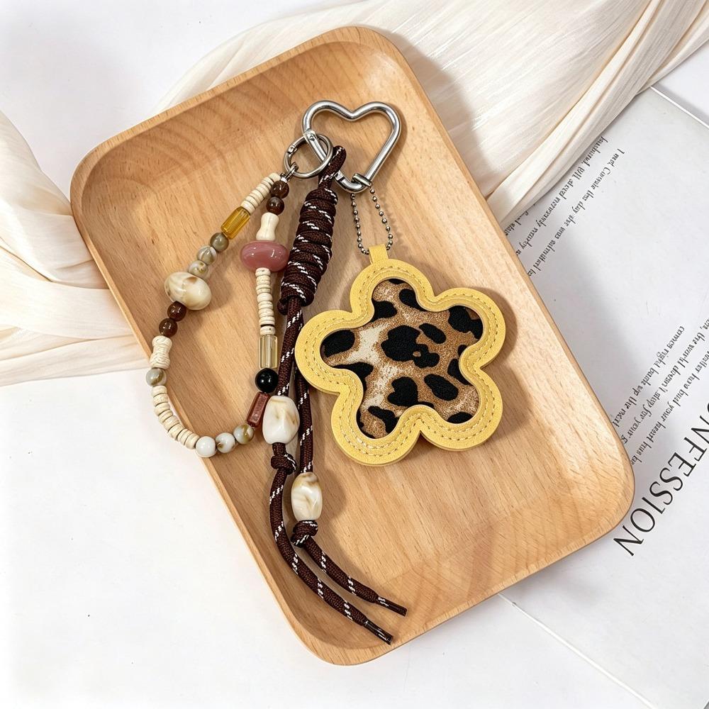 Leopard Print Bag Pendant Braided Rope Braided Rope Keychain Backpack Pendant For Handbag Decor