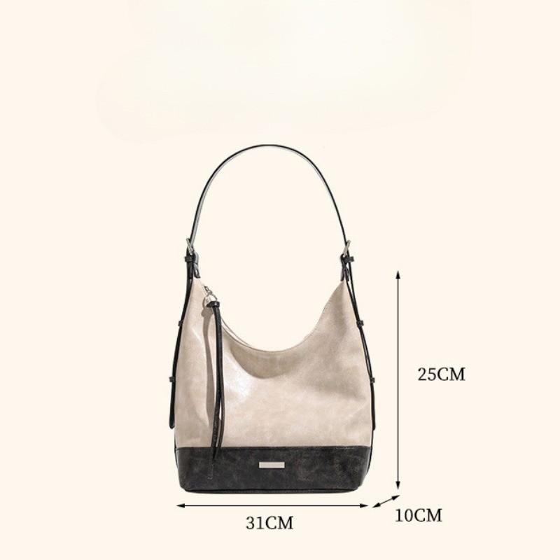IELGY PU Texture Large-capacity Shoulder Bag, High-end Color Matching Shoulder Bag, Bucket Bag, Tote Bag.