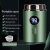 Мини-электробритва с ЖК-дисплеем, USB-перезаряжаемая, водонепроницаемая, для влажной и сухой езды, портативная мужская бритва для бороды, инструмент для удаления волос