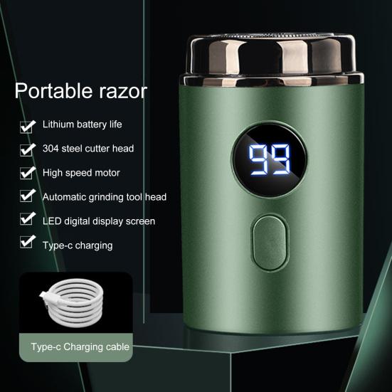 Мини-электробритва с ЖК-дисплеем, USB-перезаряжаемая, водонепроницаемая, для влажной и сухой езды, портативная мужская бритва для бороды, инструмент для удаления волос