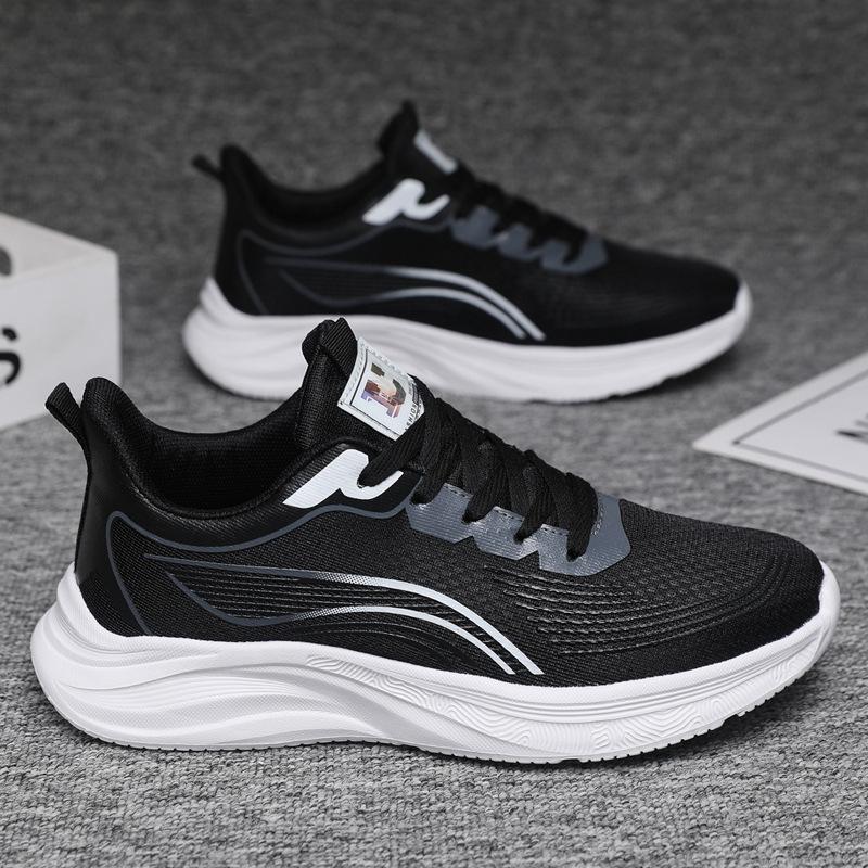 Мужская обувь 2024 года, летняя дышащая повседневная обувь, мужская корейская универсальная мягкая подошва, нескользящая кроссовка для бега, сетчатые кроссовки Tenis Masculino