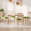 Seat Cushions 4 pcs Light Green 40 x 40 x 6 cm Fabric