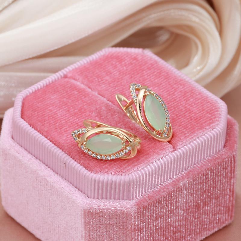 Элегантные английские серьги Kinel с зеленым цирконом для женщин, винтажные украшения