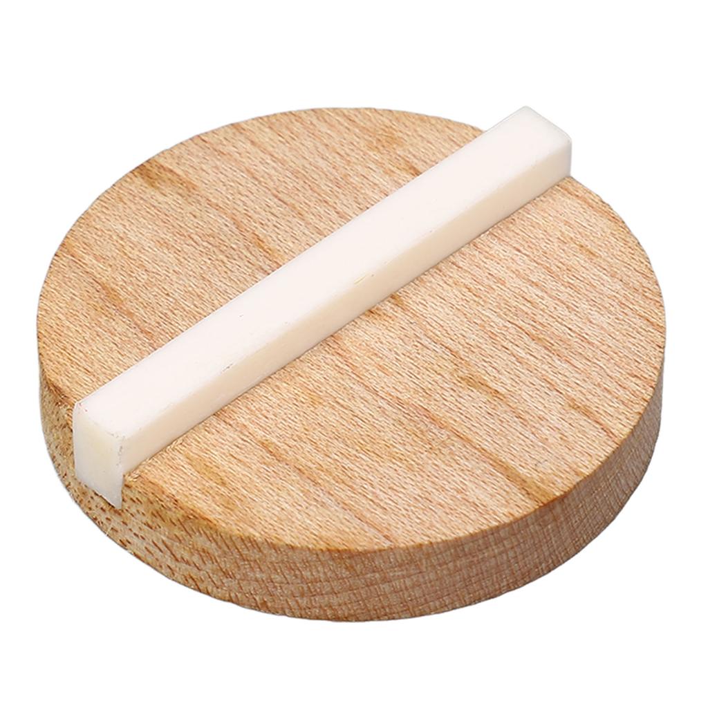 Guitar Resonator Biscuit Replacement Maple Wood Biscuit with Ox Bone Saddle for Single Cone Resonator GK999B