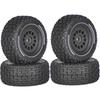 Mini Mojave Grom 4pcs Plastic Wheels Rims with Rubber Tires for Arrma RC Car 1/16 Mojave Grom 4X4 Desert Truck Upgrade Parts