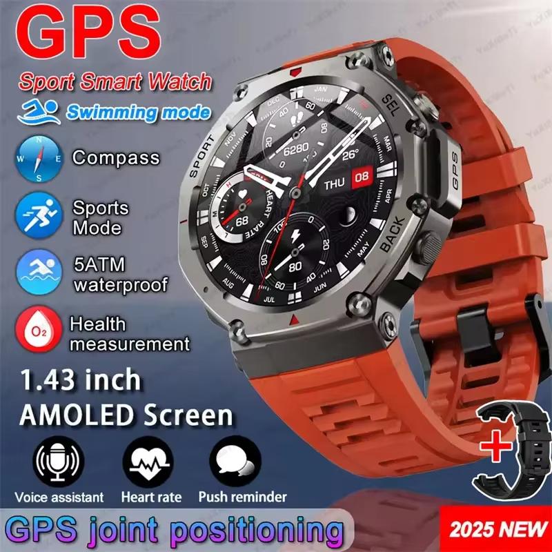 New T-Rex3 GPS Smart Watches Premium Military Smartwatch Men Compass Altimeter 10ATM Waterproof 170 Sport Modes Built-in GPS BT Call