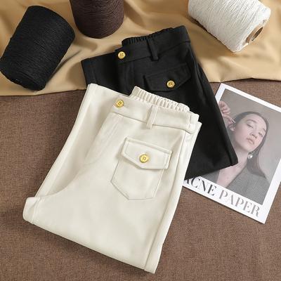 DIMANAF 2025 Осень Зима Женские Брюки Большого Размера Офисная Леди Длинные Брюки Оверсайз Свободные Повседневные Брюки