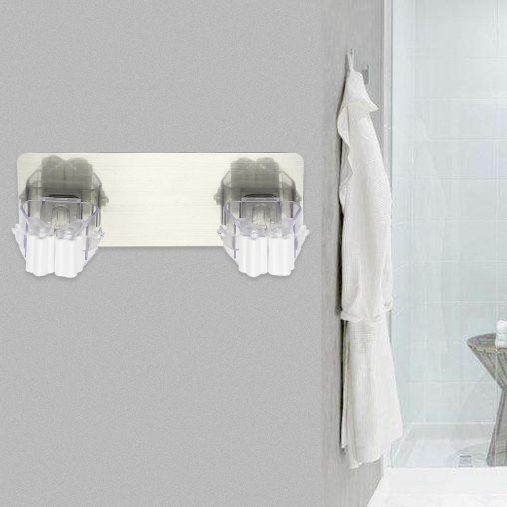 Home Wall Mounted Mop Organizer Holder Brush Broom Hanger Storage Rack Kitchen Tool ARI