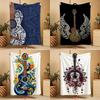 Artistic Pattern BBohemian Floral Guitar Throw Soft Warm Throw Blanket for Bedroom Living Room Bed Travel Camping Picnic Gift