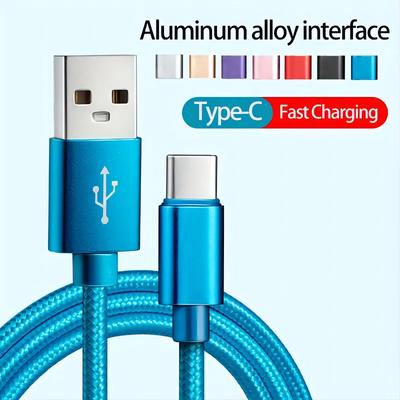 Нейлоновый плетеный USB Type C кабель для быстрой зарядки телефона Samsung M53 M33 A53 A33 5G S22 S21 Ultra USB Type C кабель для быстрой зарядки