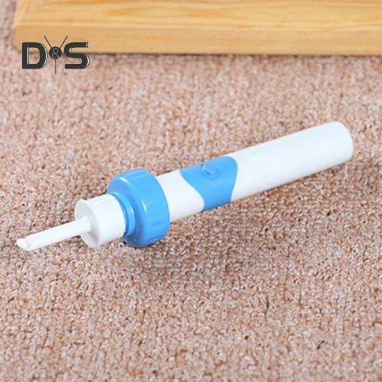 Электрический очиститель ушной серы, портативный набор для чистки ушей с 2 насадками и щеточками, удобный для использования ушной палочкой для здоровья семьи