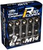 Kyoei Industry Kics Racing Composite R40 iCONIX 14R Spherical Seat Lock Nut (KYO-EI) M14xP1.5 & Set, Black, RI-14K8K