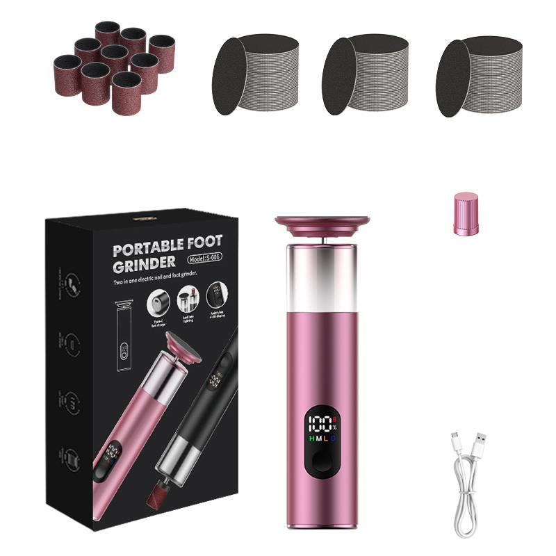 Xiaomi 2026 Two-in-One Electric Foot Exfoliator and Nail Scrubber, a rechargeable beauty foot tool, comes with 60 polishing pads