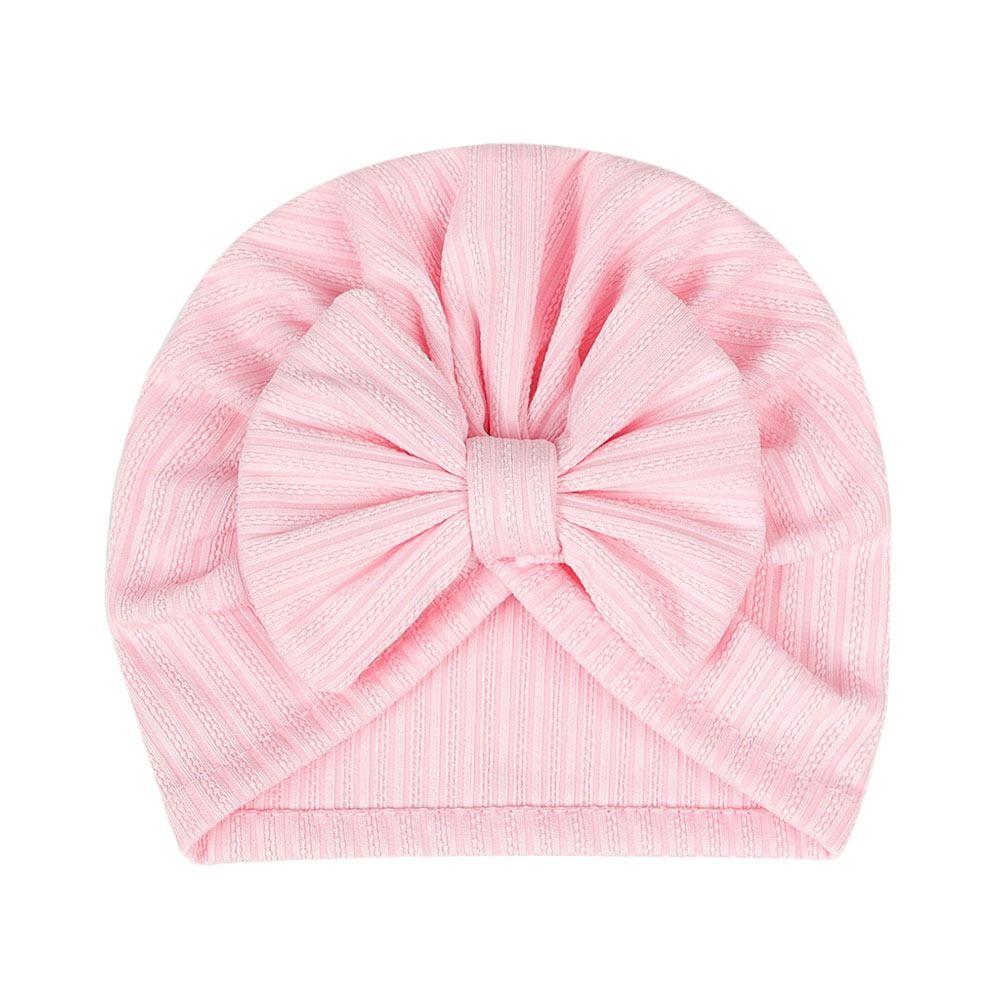 Cotton Polyester Big Bow Hats Solid Color Toddler Turban Cute Headband Baby Girls Boys
