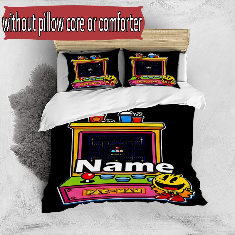 3pcs Duvet Cover Set (1*Duvet Cover + 2*Pillowcase, Without Core), Custom Name PAC Pattern Bedding Set, Home Bedroom Decor Gift