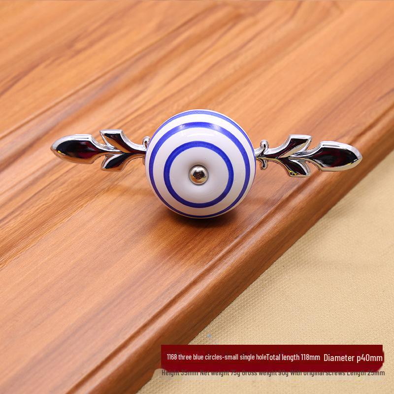 Китайская пасторальная керамическая круглая ручка, расписанная вручную, для тумбочек или ящиков