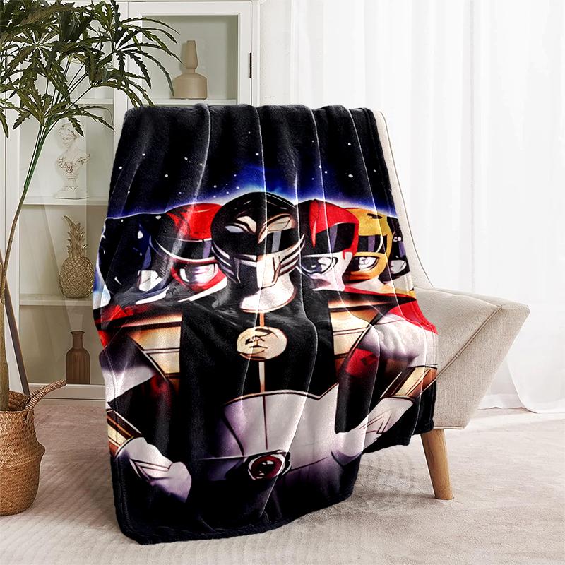 1pc Blanket Mighty Morphin Power Rangers Print Design, Lightweight Blanket for Sofa, Bed- Soft &Warm, Gift for All Seasons like Christmas, Halloween