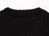European Plaid Color Block Round Neck Sweater - Lazy Style