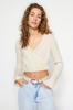 Women's Fashion New Sweater Stone Crop Soft Textured Double Breasted Knitwear Sweater