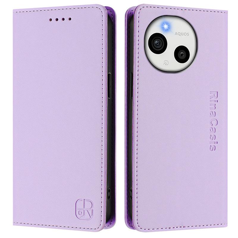 Luxury Leather Case For Sharp Aquos R9 Pro/Sharp Aquos Sense 9 Plus/Aquos R9 RFID Blocking Card Slots Magnetic Attraction Stand Shockproof Flip Cover