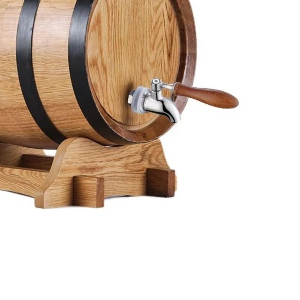 304 Stainless Steel Wine Barrel Faucet Wood Handle 16mm Size Beverage Dispenser Easy Install Water Holder Valve Bar Equipment 5