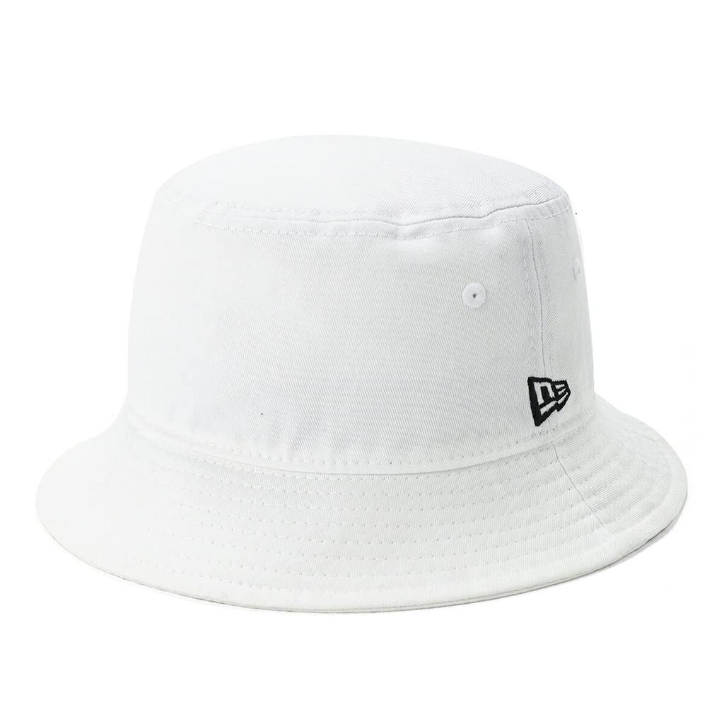 New Era WHT BLK 25J Твиловый хлопковый панама БАКЕТ-01 Шляпа, Белый, S/M
