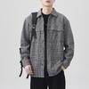 New Spring Japanese Retro Men's Loose Shirt, Furry Checkered American Shirt Jacket