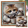Cute Cat/Dog Full Embroidery Eco-cotton Thread 11CT Printed Cat Cross Stitch Kit Arts DIY Handmade Ornament Home Decor 40*40cm