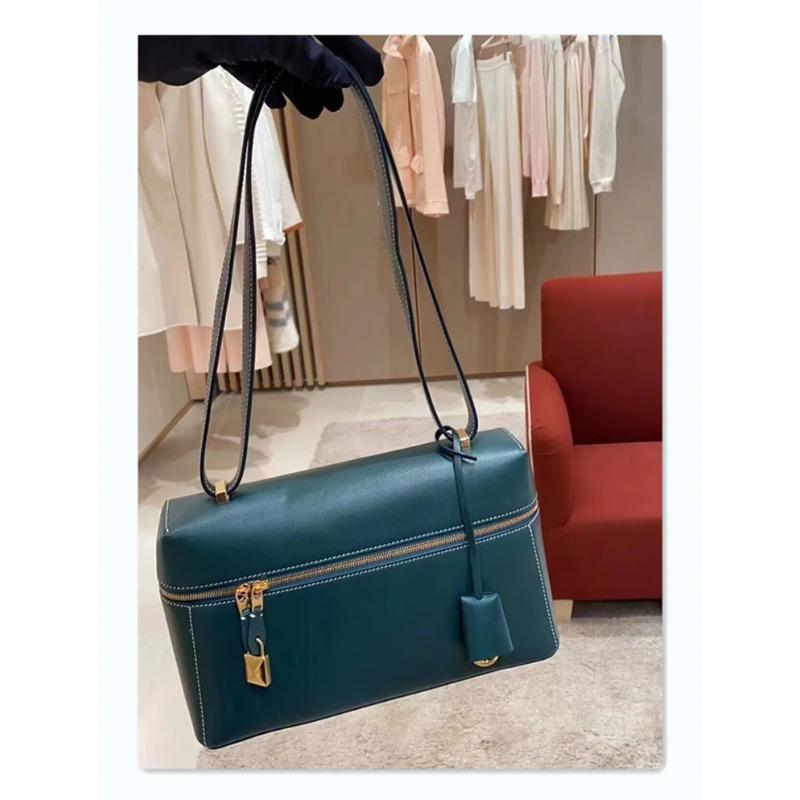 Retro Cowhide Box Bag, Autumn and Winter New Lunch Box Bag, Casual Large-capacity Portable One-shoulder Oblique Span Bride Bag