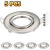 5 Pcs Round Recessed LED Ceiling Trim Ring with GU10 Lamp Base Halogen Bulb Luminaire Bracket LED Spotlight Frame Downlight