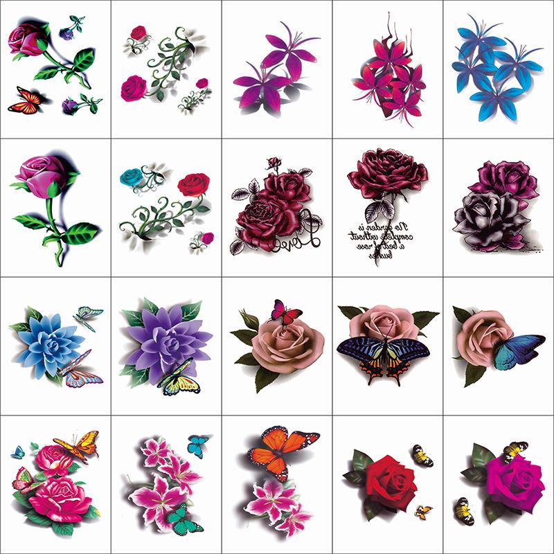 30 шт. Водостойкие тату-наклейки Хиганбана: Стойкий, Унисекс, Маленький Цветочный Дизайн Ключиц