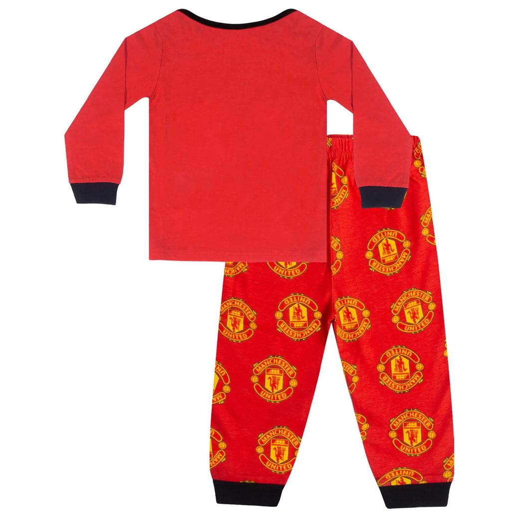Manchester United FC Baby Boys Crest Long Pyjama Set