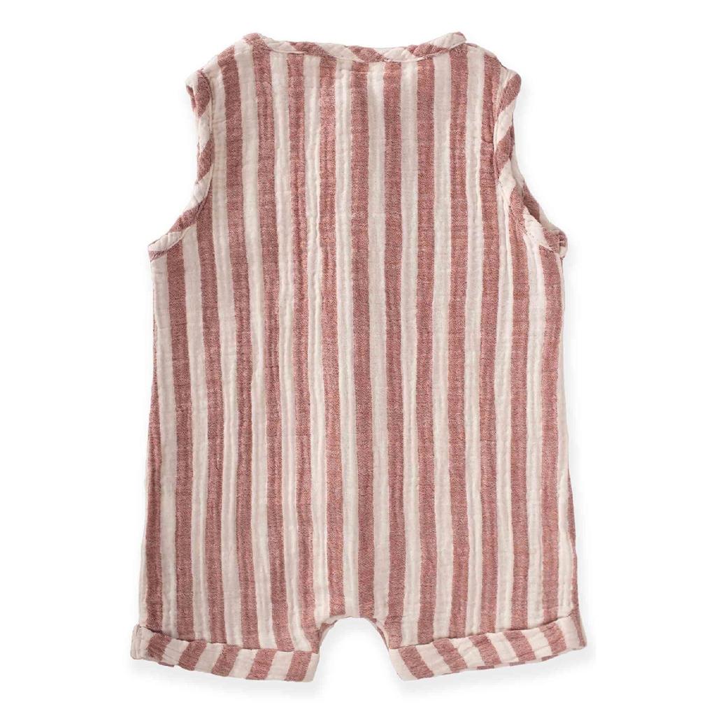 Полосатый муслиновый комбинезон для детей 0–3 лет кофейного цвета